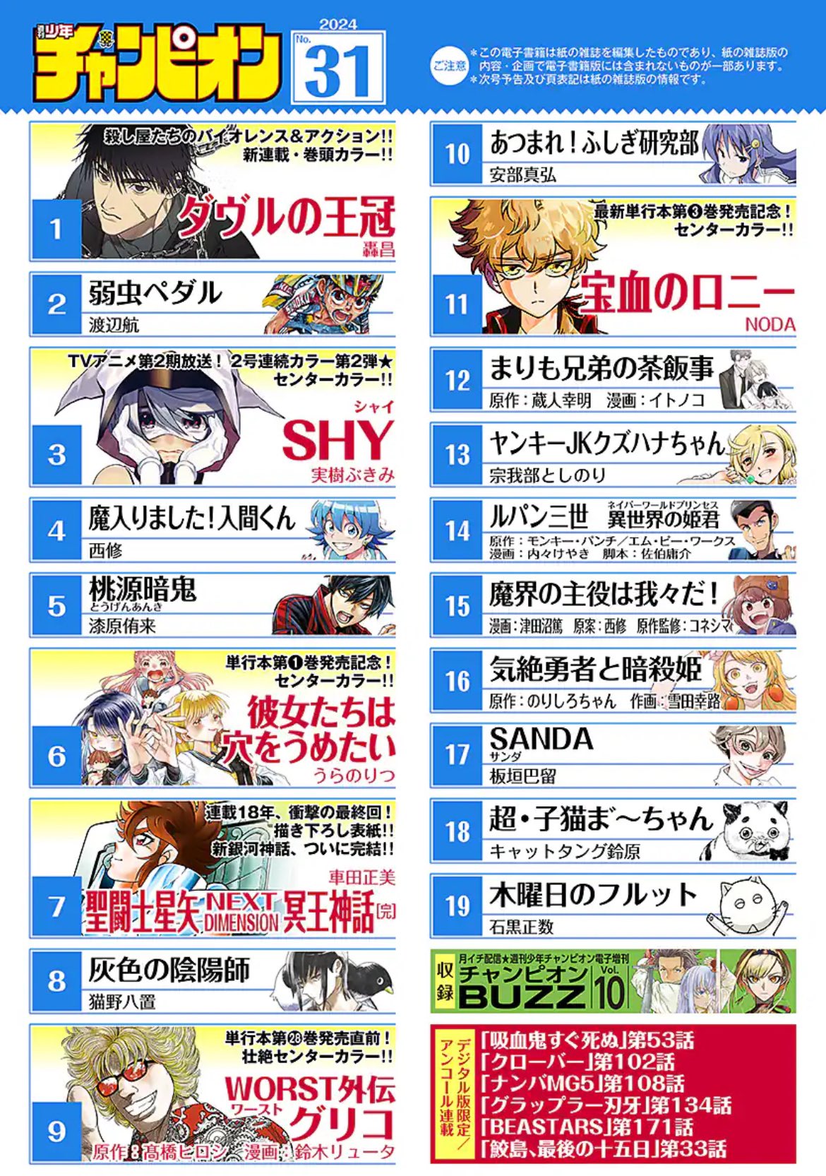 Weekly Shonen Champion 31 (2024) - SAINT SEIYA NEXT DIMENSION