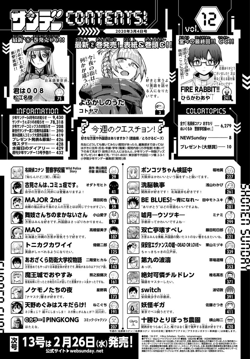 Weekly Shonen Sunday 12 (2020) - CALL OF THE NIGHT