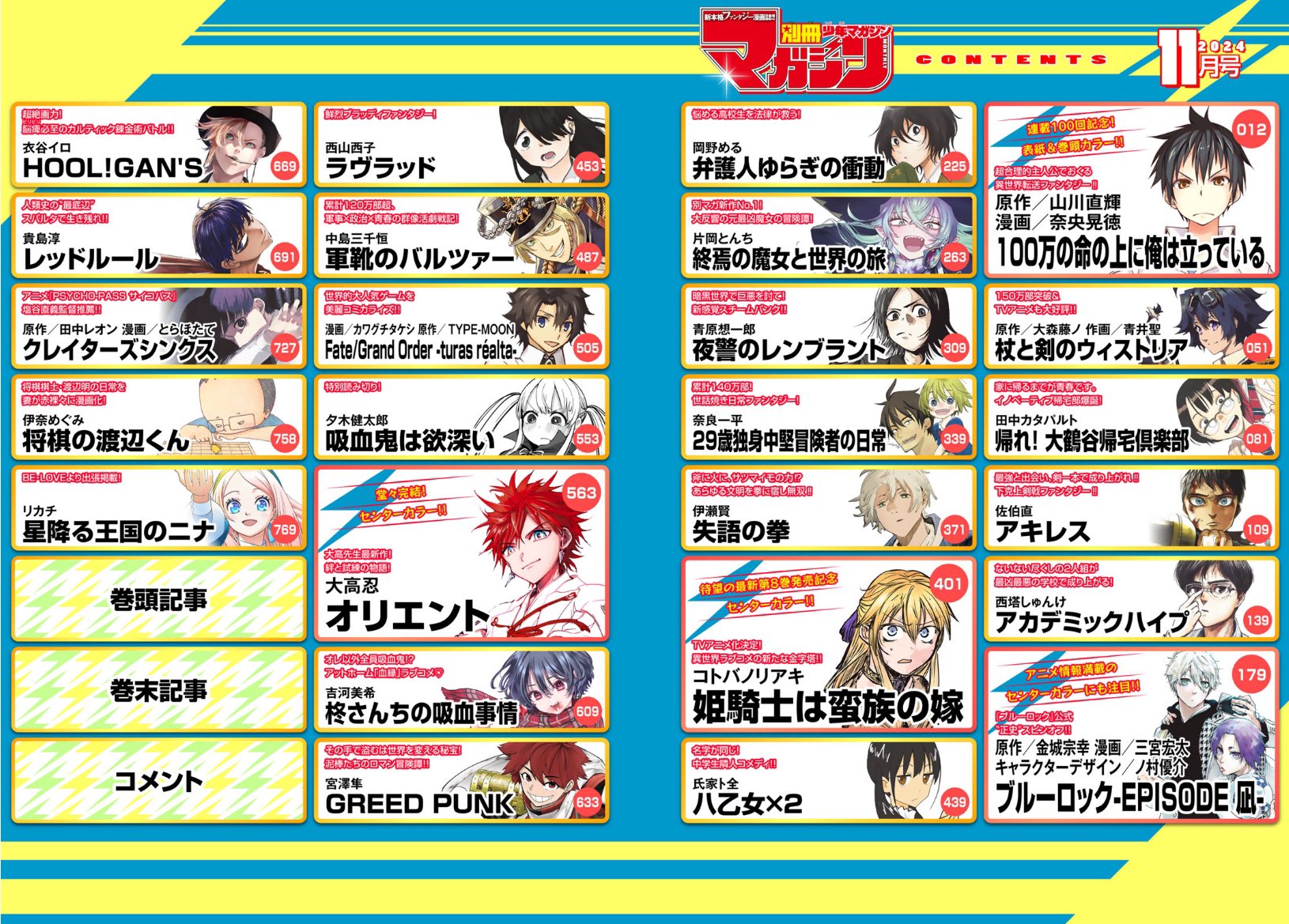 Bessatsu Shonen Magazine 11 (2024) - I’M STANDING ON A MILLION LIVES