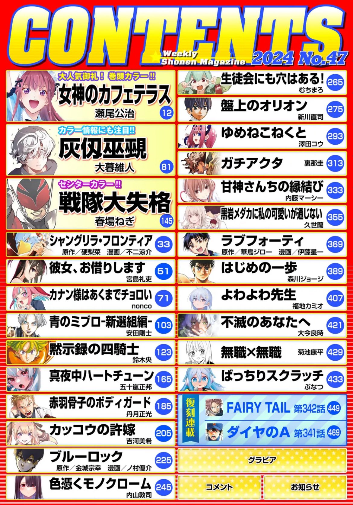 Weekly Shonen Magazine 47 (2024) - GODDESS CAFE TERRACE