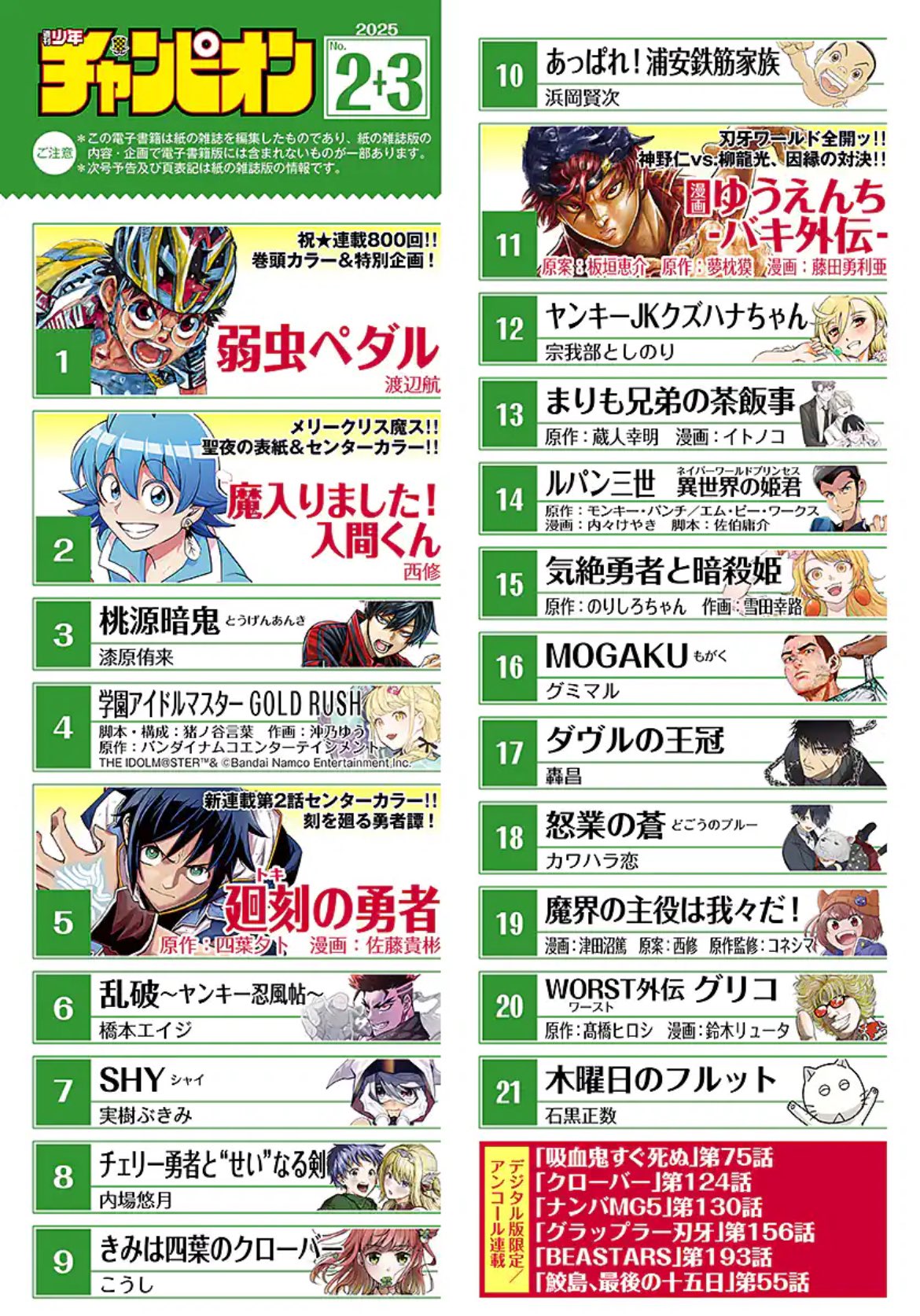 Weekly Shonen Champion 2-3 (2025) - WELCOME TO DEMON SCHOOL! IRUMA-KUN