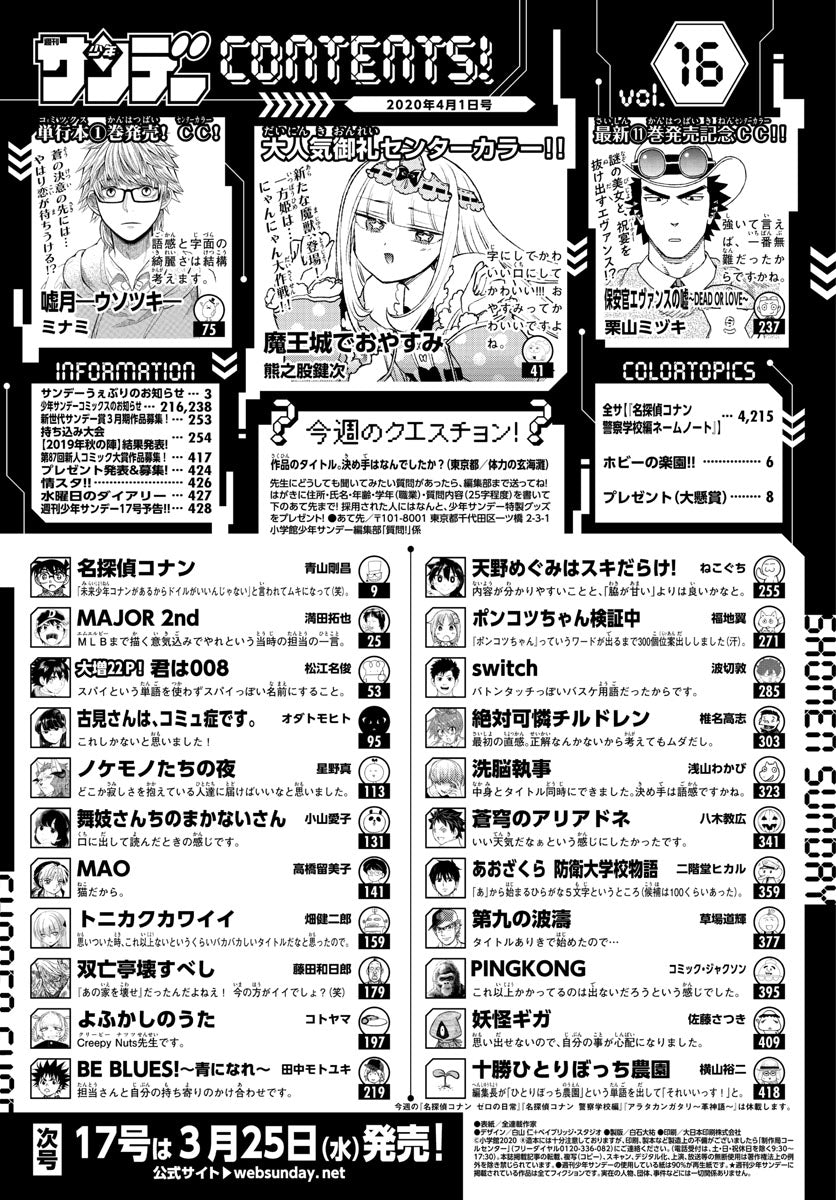 Weekly Shonen Sunday 16 (2020) ALL SUNDAY'S STARS