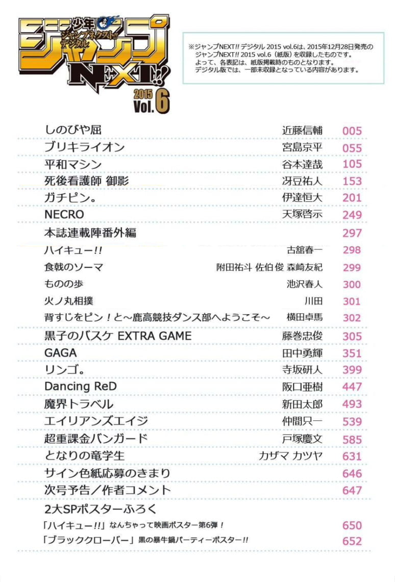Jump NEXT! VOL.6 2015 - KUROKO NO BASKET