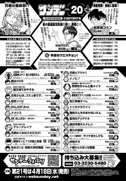 Weekly Shonen Sunday #20 2018